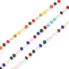 Strand Fashion 304 Binchas de aço inoxidável Bracelets ouro cor multicolor redonda plana para meninas presentes de 18 cm de comprimento 1 peça