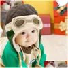 Berretti Cappelli Ragazzi Berretto invernale caldo Beanie Pilot Cloghet Paraorecchie Cappello lavorato a maglia per bambini Gorro Drop Delivery Accessori maternità per bambini Dhej2