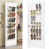 Caixas de armazenamento caixas 24 sapatos de grade Organizer rack para sala sobre a porta pendurada armário de quartos saco de parede 230418