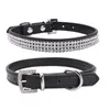 New Style Dog Collar Pet Collars Shiny Water Diamond Pets Necklace Multi Row Mesh Artificial Crystal PU Leather