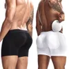 Kalsonger Sexiga män Vadderade underkläder Mesh Boxer Bulge Enhancer Underkläder Herr Rumpa Lifter Förstora Butt Push Up Pad Kalsonger Trosor 230418