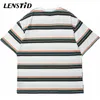 Mens Tshirts Lenstid Summer Men Kort ärm Tshirts Hip Hop Standed Print Basic Tshirts Harajuku Streetwear Fashion Casual Cotton Tops Tees 230418