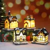 Décorations de Noël Luminosité LED Light Up Petit Village Maison Scène Décor Ornement pour la maison Halloween Année Navidad Pendentif 231117