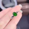 Cluster Rings Natural Diopside Ring Women's Gem Rare Noble Luxury Classic 2023 Summer Gift