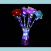 Party Favor Led Light Up Bouquet Flowers Flashing Glowing Rose Wand Sticks Deocr Valentines Day Memorial Gift Drop Delivery Dhoac