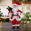 Christmas Decorations Cute Santa Claus Standing Doll Christmas Tree Pendant Figurines Plush Toy Ornament Xmas Holiday Party Decor Supplies Ornaments 231117