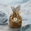 Present Wrap 5st/Set Velvet Wedding Candy Bag Flannelette Ear Box med handåtergång