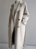 Misto lana da donna Giacca di lana beige Donna Autunno Inverno Casual bavero Cappotti lunghi Donna Elegante vintage coreano Moda allentata Cappotto oversize 231118
