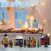 Christmas Decorations Snowman Santa Claus LED Light Ornaments Resin Micro Landscape House Kids Gifts Xmas Home Bedroom Decoration 231117