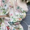 Abiti casual 2024 Abito da vacanza alla moda con fiori Abito da donna con scollo a V Manica lunga a lanterna Stampa floreale Bottoni con cintura Mini abiti corti