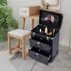 Cosmetische tasjes Etuis Oprolbare make-upkoffer Grote cosmetische trolley met sloten Make-uptasje met verdelers Cosmetica-opbergorganizer voor onderweg Make-up 231118