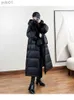 Women's Down Parkas Winter Long Thick Down Jacket för kvinnor med huva Pull Chain och bred manschetter Fashionabla Pufferfish Black Navy Snow Coatl231118