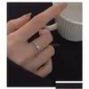 Bandringar 925 Sterling Sier Shiny Zircon Open Finger Rings for Women Nisch Design Justerbar Index Ring S-R201 Drop Delivery Dhgarden Otruy