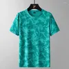 Männer T-Shirts Sommer Männer T-Shirt Lose Eis Seide Atmungsaktive Camouflage Tops Farbe Männliche Mode Sport T-Shirts Laufbekleidung Mesh