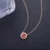 Jewelry Necklace Pendant with Diamonds Jumping Heart Necklace Smart Crystal Rose Gold Lock Bone Chain