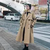 Damenjacken Frühling Herbst Khaki Lange Trenchcoats für Frauen Elegant Koreanisch Lose Übergroße Mäntel Lässige Mode Streetwear Windjacke 230417