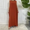 Vêtements ethniques Dubai Abaya Vestido All-Match Casual Wear Robes intérieures sans manches Musulman pour les femmes Robe modeste Caftan Vêtements islamiques marocains 230417