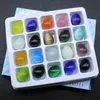 Novo produto Multicolor Natural Healing Cat's Eye Jewelry Material Formulário de ovo Gemtone para colar de jóias