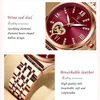 Armbandsur Luxury Women Quartz Watches For Stainless Steel Watch Ladies Sports Dress Pink Dial Wrist Clock Relogio Feminino Box