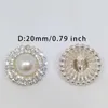 Button Hair Clips Barrettes 20MM Luxury Pearl Rhinestone Buttons Of Clothing Fashion Decor Metal Round Button Silver Button Sewing Accessories Apparel DIY
