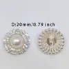 Düğme Saç Klipler Barrettes 20mm Lüks İnci Rhinestone Düğmeleri Giyim Moda Dekoru Metal Yuvarlak Düğme Gümüş Düğmesi Dikiş Aksesuarları Kıyafet DIY