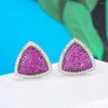 Kolczyki stadion siscathy moda oświadczenie geometria geometria trójkątek dla kobiet przyjęcie weselne Dubai Bridal Jewelry Boucle d'Oreille