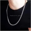 Chokers Roestvrij Stalen Ketting Ketting Lang Hip Hop Voor Vrouwen Mannen Op De Hals Mode-sieraden Cadeau Accessoires Sier Kleur Ch Dhgarden Otkmg