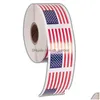 Other Decorative Stickers American Flag 250Pcs/Roll Creativity Us Independence Day Creative Gift Sealing Sticker Gifts Wrap Dhgarden Dhee3