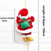 Juldekorationer Electric Santa Claus Climbing Rope Ladder med musik Santa Musical Toys for Christmas Tree Home Decor Present för pojkar och flickor 231117