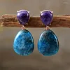 Boucles d'oreilles de luxe hypoallergéniques femmes Labradorite pierres goutte d'eau pendantes boucles d'oreille rétro Bijoux Bijoux en gros