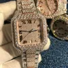 Luxury Watch Top New Skeleton VVS Moissanite watch iced out wristwatches diamonds 2023 test sapphire Rose Gold