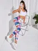 Kvinnors leggings kvinnor Sport tryck Legging High midja Rainbow Sömlös Yogo Gym Leggings Fashion Tights Fitness Push Up Butt Jogging Pants T231118