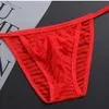 Underwear Men Transparent Silk Striped Cueca Briefs Cheap Sexy Lingerie Sheer Slip Homme Gay Hot Mens