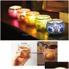 Candle Holders Snow Christmas Colorf Mosaic Candlestick Romantic Candlelight Dinner Decorative Home Ornament Drop Del Dhgarden Dh2Hm