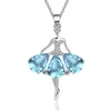 Pendant Necklaces Necklace Green Yellow Pink Blue Color Ballet Crystal Dancing Girl Ballerina Wedding Chain