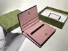 Marmont med Box Key Wallet G Card Holder Poke Card äkta läder Luxury Coin Purses Women's Mens Designer Girl Lady Pink Wallets Bag Holders Purse Card Holder 466492