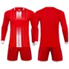 Ao ar livre camisetas 1 conjunto personalizado camisa de futebol homens meninos roupas de futebol definir manga longa uniforme de futebol adulto goleiro esporte terno crianças tracksuit 231117