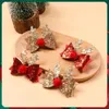 Teave Saç Aksesuarları 24 PC/Lot Noel Ren Geyiği Glitter Pullu Bow Saç Klipleri Noel Tatil Hediyesi 231118