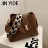 Borse da sera JIN YIDE Borsa a tracolla a secchiello in pelle PU vintage semplice piccola per donna 2023 Borsa a tracolla nera di lusso firmata Fashion Lady 230417