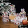 Brocada de presente Caixa de decoração de Natal PVC PABILIZAÇÃO DE CADELA TRANSPARENTE Papai Noel Snowman Boxes de Apple Party Supplies 4 Styles D DHGARDEN DHCT1