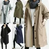 Women's Jackets Women Fashion Trench Coat Spring Autumn Casual Hooded Medium Long Overcoat Loose Windproof Korean Trendy Large Size 230418