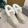 Winter Warm Men Women L&Piana Ankle Boots Fur Casual Open Walk Suede Leather Booties Sole Party Dress Comfort Couple Walking EU35-46