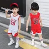 Ensembles de vêtements Garçons Sports Basketball Vêtements Costume Été Mode Enfants Loisirs Lettres Sans Manches Bébé Gilet Shorts 2pcs Ensembles 1-8Y 230418