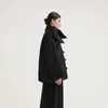 Korki damskie płaszcze czarne szalik błyszczące poczucie ręcznie robionej linowej węzły guziki damskie bawełniane kurtka 2023 Zima prosta luźna y2k