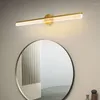 Applique murale maquillage coiffeuse LED miroir avant cuivre lumières luxe moderne minimaliste salle de bain chambre miroirs armoire lampes 3617 #