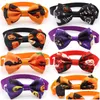 Hundkläder Halloween Julhundkläder Bow Tie Accessories Pumpkin Ghost Pet Cat Bowtie Ties Puppy Collar Holiday Supplies Drop D DHIQ4