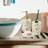 Аксессуарный набор для ванны керамический цветочный рисунок для ванной комнаты с гладкой отделкой