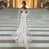 Nieuwe Elegante Lange Arabische Avondjurk Voor Vrouwen 2024 Off Schouder Plooien Zeemeermin Prom Formele Partij Jassen Celebrity Wear Robe De soiree