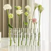 Vases 6/8 pièces clair Tube à essai verre Vase nordique moderne Floral hydroponique Vase pour salon décoration de la maison accessoires pot de fleurs Y23