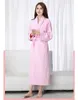 Ropa de dormir para mujer Bata Azul Algodón Toalla Terry Batas extra largas Novia Mujeres Bata de dormir Inicio Albornoz Vestidos Mujer Kimono suave